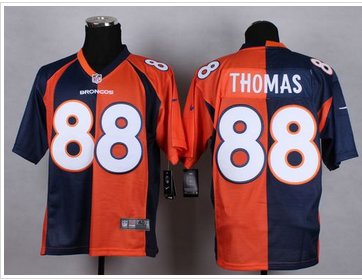 NEW Denver Broncos #88 Demaryius Thomas Orange Navy Blue NFL Elite Split Jersey