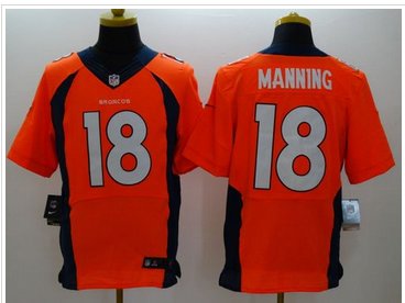 NEW Denver Broncos #18 Peyton Manning Orange Team Color NFL New Elite Jersey