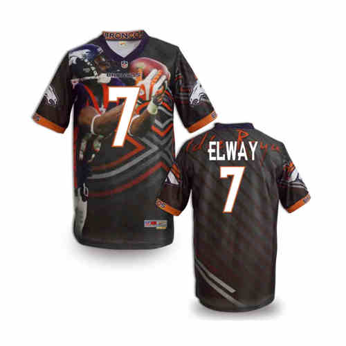 New Denver Broncos 7# John Elway Color NFL Elite Fanatical Version Jerseys