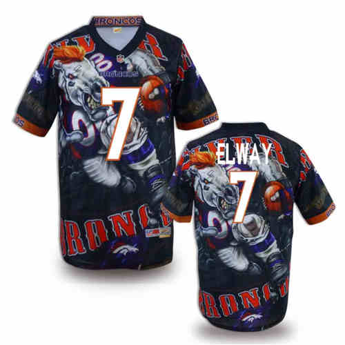 New Denver Broncos 7 John Elway Team Color Elite Fanatical Version Jerseys
