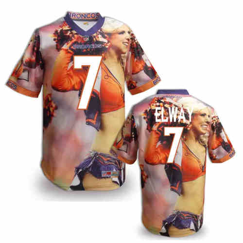 New Denver Broncos 7 John Elway Color NFL Elite Fanatical Version Jerseys