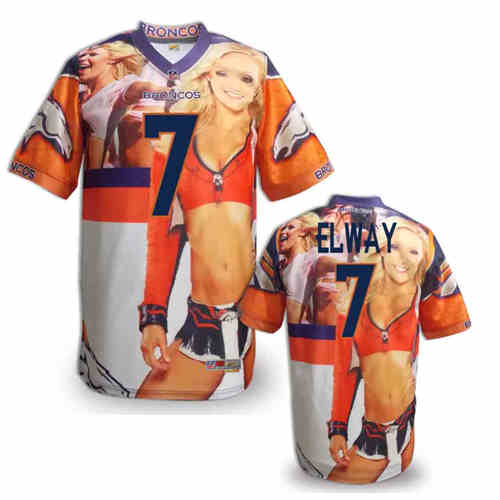 New Denver Broncos #7 John Elway Color NFL Elite Fanatical Version Jersey