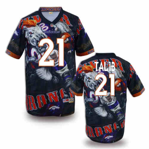 New Denver Broncos 21 Talib Team Color Elite Fanatical Version Jerseys