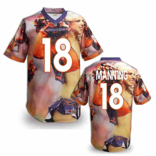 New Denver Broncos 18 Peyton Manning Team Color NFL Elite Fanatical Version Jerseys