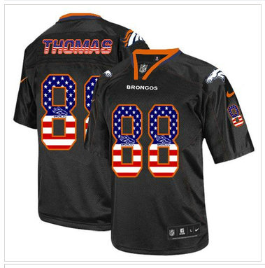NEW Denver Broncos #88 Demaryius Thomas Black NFL Elite USA Flag Fashion Jersey