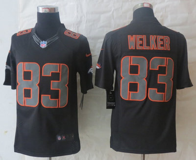NEW NFL Denver Broncos 83 Wes Welker Black Jerseys(Impact Limited)