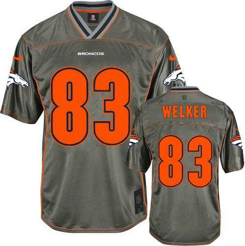 NEW Denver Broncos #83 Wes Welker Grey NFL Elite Vapor Jerseys