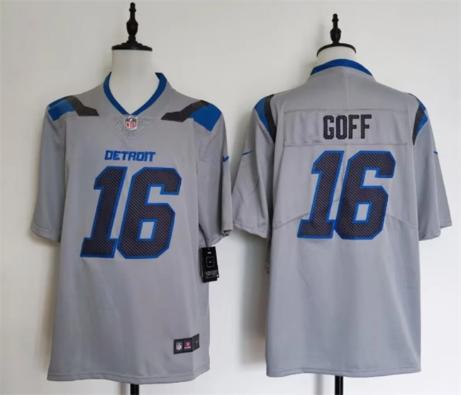 Men's Detroit Lions #16 Jared Goff Silver 2026 Rivalries Collection Limited Stitched Football Jersey Men's Detroit Lions #16 Jared Goff Silver 2026 Rivalries Collection Limited Stitched Football Jersey