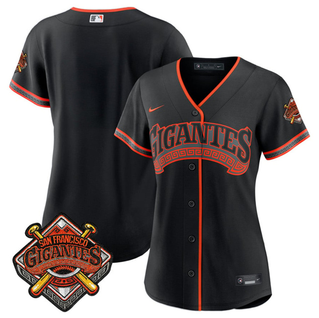 Women's San Francisco Giants Blank Black 2026 Alternate Stadium Stitched Baseball Jersey(Run Small) Women's San Francisco Giants Blank Black 2026 Alternate Stadium Stitched Baseball Jersey(Run Small)