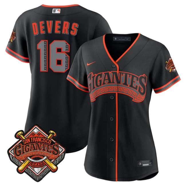 Women's San Francisco Giants #16 Rafael Devers Black 2026 Alternate Stadium Stitched Baseball Jersey(Run Small) Women's San Francisco Giants #16 Rafael Devers Black 2026 Alternate Stadium Stitched Baseball Jersey(Run Small)