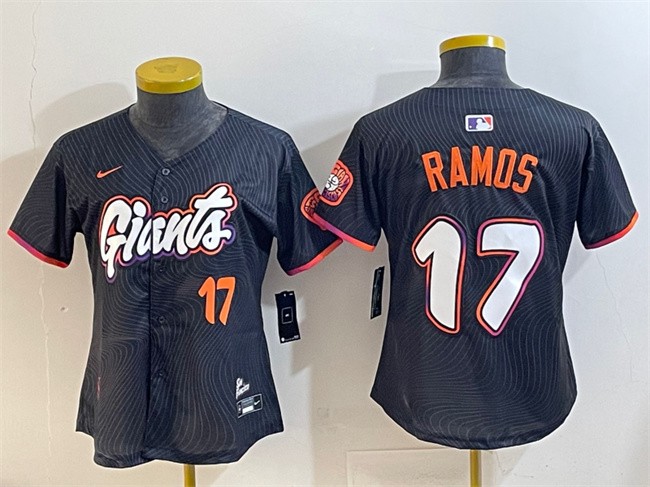 Women's San Francisco Giants #17 Heliot Ramos Anthracite 2025 City Connect Limited Stitched Baseball Jersey(Run Small) Women's San Francisco Giants #17 Heliot Ramos Anthracite 2025 City Connect Limited Stitched Baseball Jersey(Run Small)