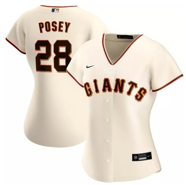 Women's San Francisco Giants #28 Buster Posey Cream Cool Base Stitched Jersey(Run Small) Women's San Francisco Giants #28 Buster Posey Cream Cool Base Stitched Jersey(Run Small)