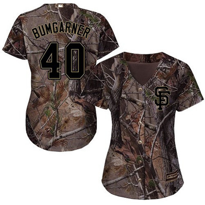 Giants #40 Madison Bumgarner Camo Realtree Collection Cool Base Women's Stitched Baseball Jersey Giants #40 Madison Bumgarner Camo Realtree Collection Cool Base Women's Stitched Baseball Jersey