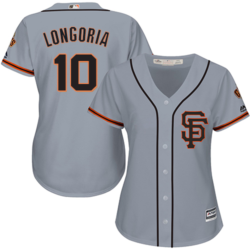 Giants #10 Evan Longoria Grey Road 2 Women's Stitched MLB Jersey Giants #10 Evan Longoria Grey Road 2 Women's Stitched MLB Jersey