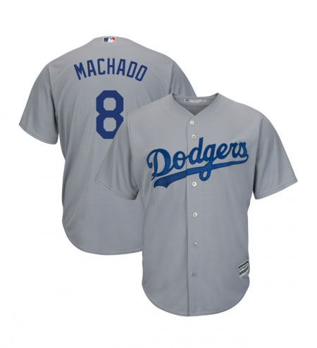 Dodgers #8 Manny Machado Grey Cool base Authentic Women CustomizedStitched MLB Jersey Dodgers #8 Manny Machado Grey Cool base Authentic Women CustomizedStitched MLB Jersey