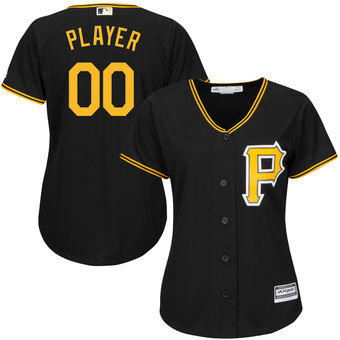 Women's Pittsburgh Pirates Majestic Black Alternate Cool Base Custom Jersey Women's Pittsburgh Pirates Majestic Black Alternate Cool Base Custom Jersey