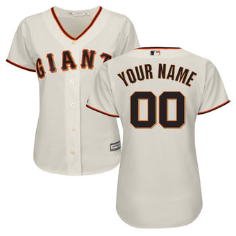 Women's San Francisco Giants Majestic Cream Home Cool Base Custom Jersey Women's San Francisco Giants Majestic Cream Home Cool Base Custom Jersey