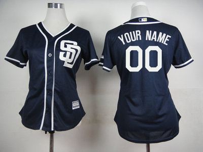 Padres Dark Blue Cutomized Women New Cool Base Jersey Padres Dark Blue Cutomized Women New Cool Base Jersey