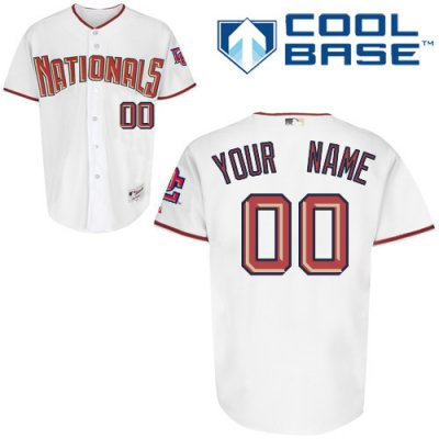 Customized Washington Nationals Jersey White Home Cool Base Baseball Jersey Customized Washington Nationals Jersey White Home Cool Base Baseball Jersey