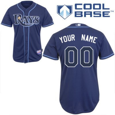 Customized Tampa Bay Rays Jersey Blue Cool Base Baseball Jersey Customized Tampa Bay Rays Jersey Blue Cool Base Baseball Jersey