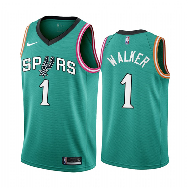 Men's San Antonio Spurs #1 Lonnie Walker 2022 23 Teal City Edition Stitched Jersey Men's San Antonio Spurs #1 Lonnie Walker 2022 23 Teal City Edition Stitched Jersey