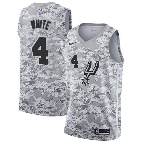 Spurs #4 Derrick White White Camo Basketball Swingman Earned Edition Jersey Spurs #4 Derrick White White Camo Basketball Swingman Earned Edition Jersey