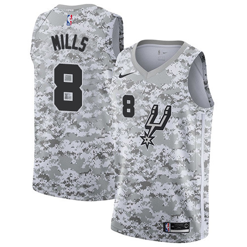 Spurs #8 Patty Mills White Camo Basketball Swingman Earned Edition Jersey Spurs #8 Patty Mills White Camo Basketball Swingman Earned Edition Jersey