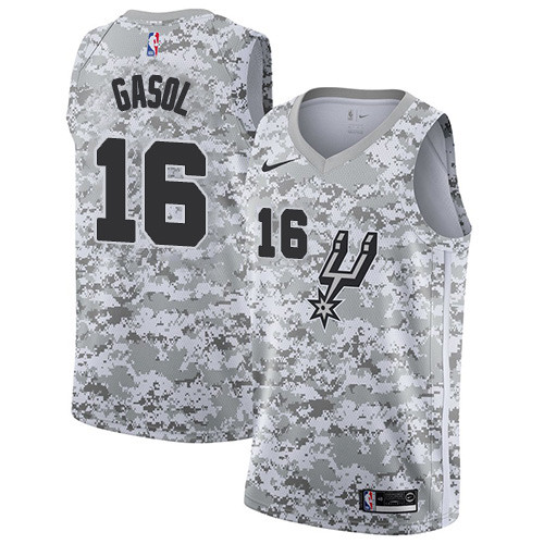 Spurs #16 Pau Gasol White Camo Basketball Swingman Earned Edition Jersey Spurs #16 Pau Gasol White Camo Basketball Swingman Earned Edition Jersey