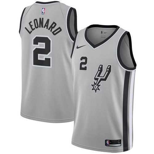 Nike Spurs #2 Kawhi Leonard Silver Statement Edition NBA Swingman Jersey Nike Spurs #2 Kawhi Leonard Silver Statement Edition NBA Swingman Jersey
