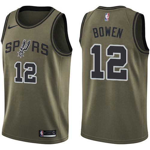 Nike Spurs #12 Bruce Bowen Green Salute to Service NBA Swingman Jersey Nike Spurs #12 Bruce Bowen Green Salute to Service NBA Swingman Jersey