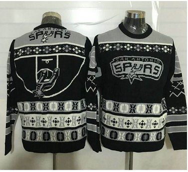 San Antonio Spurs Black Men's NBA Ugly Sweater