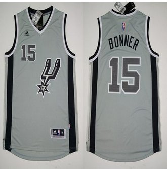 San Antonio Spurs #15 Matt Bonner Grey Alternate Stitched NBA Jersey San Antonio Spurs #15 Matt Bonner Grey Alternate Stitched NBA Jersey
