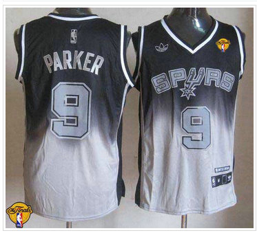 San Antonio Spurs #9 Tony Parker Black-Grey Fadeaway Fashion Finals Patch Stitched NBA Jersey San Antonio Spurs #9 Tony Parker Black-Grey Fadeaway Fashion Finals Patch Stitched NBA Jersey