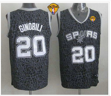San Antonio Spurs #20 Manu Ginobili Black Crazy Light Finals Patch Stitched NBA Jersey San Antonio Spurs #20 Manu Ginobili Black Crazy Light Finals Patch Stitched NBA Jersey