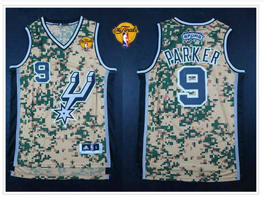 San Antonio Spurs #9 Tony Parker Camo Finals Patch Stitched NBA Jersey San Antonio Spurs #9 Tony Parker Camo Finals Patch Stitched NBA Jersey