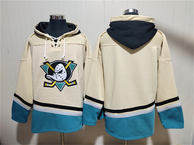 Men's Anaheim Ducks Blank Cream Ageless Must-Have Lace-Up Pullover Hoodie Men's Anaheim Ducks Blank Cream Ageless Must-Have Lace-Up Pullover Hoodie