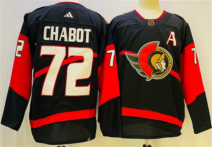 Men's Ottawa Senators #72 Thomas Chabot Black Stitched Jersey Men's Ottawa Senators #72 Thomas Chabot Black Stitched Jersey