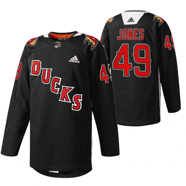 Men's Anaheim Ducks #49 Max Jones 2022 Black Angels Night Stitched Jersey Men's Anaheim Ducks #49 Max Jones 2022 Black Angels Night Stitched Jersey