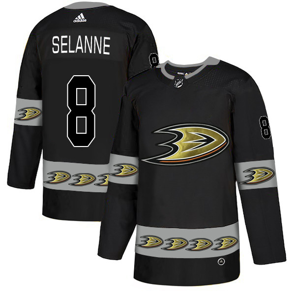 Ducks 8 Teemu Selanne Black Team Logos Fashion Adidas Jersey Ducks 8 Teemu Selanne Black Team Logos Fashion Adidas Jersey