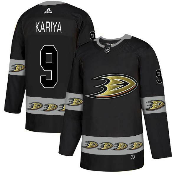 Ducks 9 Paul Kariya Black Team Logos Fashion Adidas Jersey Ducks 9 Paul Kariya Black Team Logos Fashion Adidas Jersey