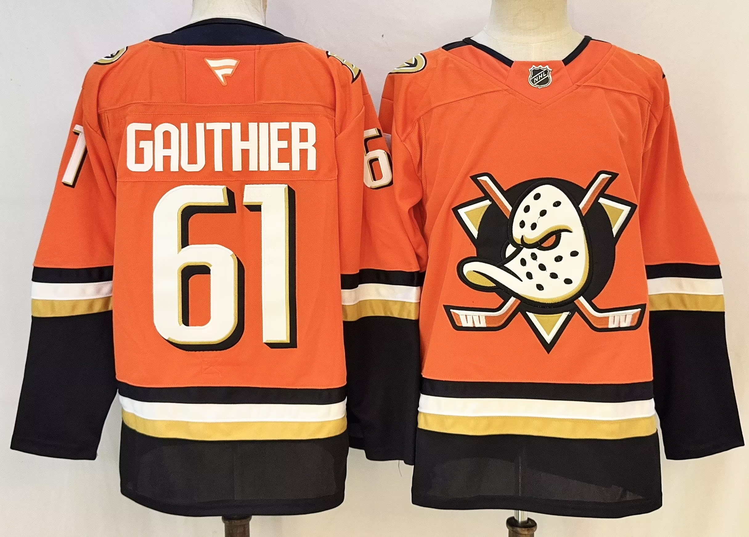 Men's Anaheim Ducks #61 Cutter Gauthier Orange 2026 Home Stitched Hockey Jersey Men's Anaheim Ducks #61 Cutter Gauthier Orange 2026 Home Stitched Hockey Jersey