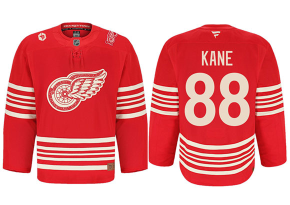 Men's Detroit Red Wings Active Player Custom Red 2025 Centennial Premium With 100 and P Patch Stitched Hockey Jersey Men's Detroit Red Wings Active Player Custom Red 2025 Centennial Premium With 100 and P Patch Stitched Hockey Jersey
