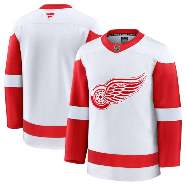 Men's Detroit Red Wings Blank White 2024-25 Away Stitched Hockey Jersey Men's Detroit Red Wings Blank White 2024-25 Away Stitched Hockey Jersey