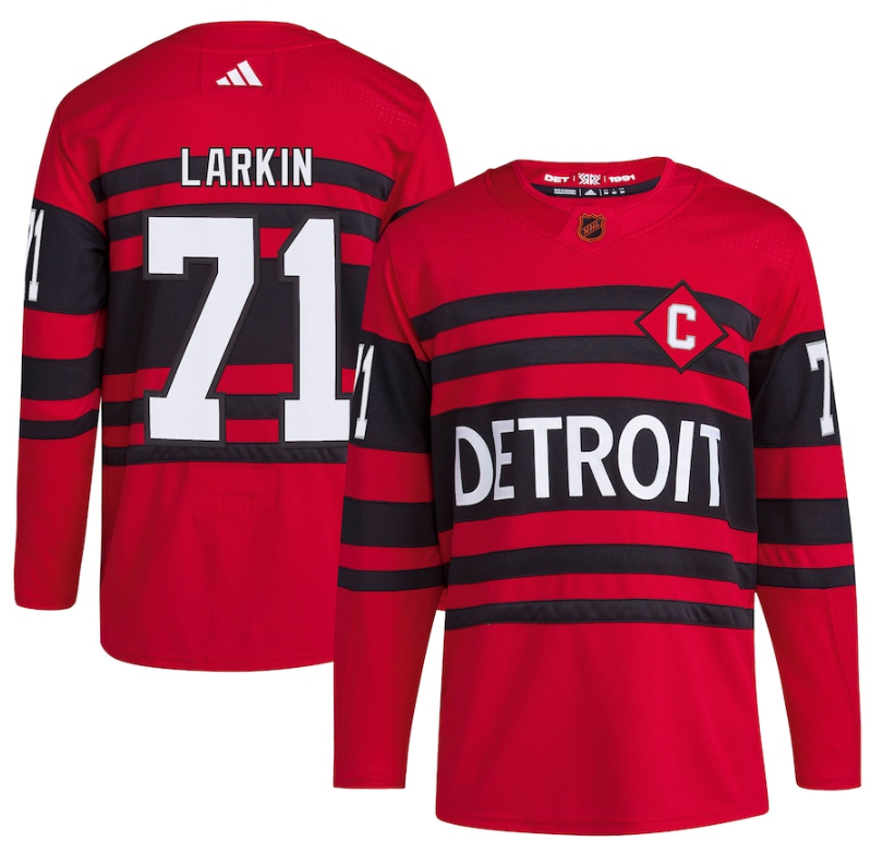 Men's Detroit Red Wings #71 Dylan Larkin Red 2022 23 Reverse Retro Stitched Jersey Men's Detroit Red Wings #71 Dylan Larkin Red 2022 23 Reverse Retro Stitched Jersey