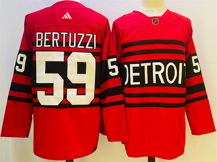 Men's Detroit Red Wings #59 Tyler Bertuzzi Red 2022 23 Reverse Retro Stitched Jersey Men's Detroit Red Wings #59 Tyler Bertuzzi Red 2022 23 Reverse Retro Stitched Jersey