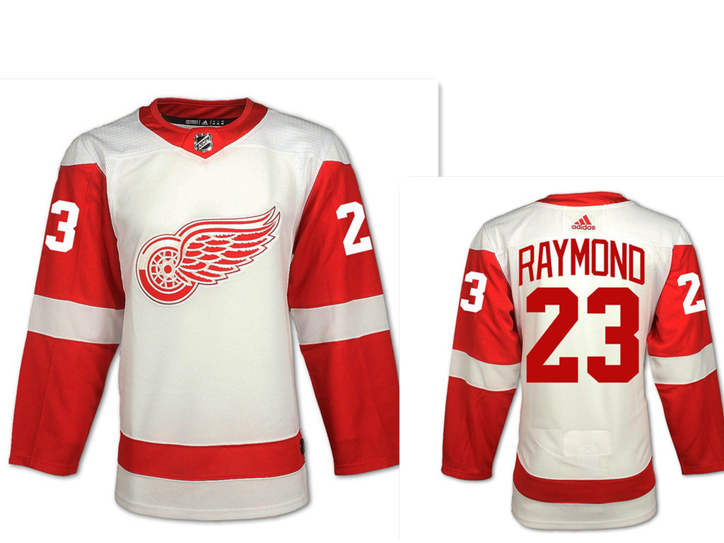 Men's Adidas Detroit Red Wings #23 Lucas Raymond White Road Authentic NHL Jersey Men's Adidas Detroit Red Wings #23 Lucas Raymond White Road Authentic NHL Jersey