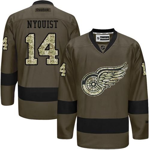 Red Wings #14 Gustav Nyquist Green Salute to Service Stitched NHL Jersey Red Wings #14 Gustav Nyquist Green Salute to Service Stitched NHL Jersey