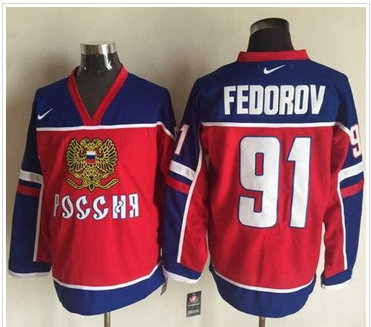 Detroit Red Wings #91 Sergei Fedorov Red Blue Nike Stitched NHL Jersey Detroit Red Wings #91 Sergei Fedorov Red Blue Nike Stitched NHL Jersey