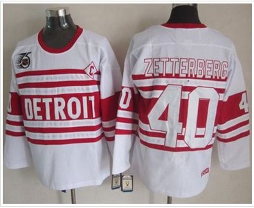 Detroit Red Wings #40 Henrik Zetterberg White 75TH CCM Stitched NHL Jersey Detroit Red Wings #40 Henrik Zetterberg White 75TH CCM Stitched NHL Jersey