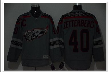 Detroit Red Wings #40 Henrik Zetterberg Charcoal Cross Check Fashion Stitched NHL Jersey Detroit Red Wings #40 Henrik Zetterberg Charcoal Cross Check Fashion Stitched NHL Jersey